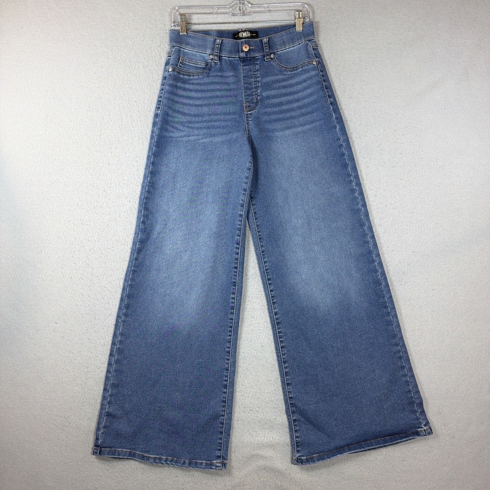 Rewash High Rise Wide Leg Pull on Med Bohemian Grunge Stretch A-frame 13in Leg